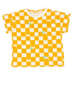 [ベビー]半袖　Tシャツ　総柄 オレンジ