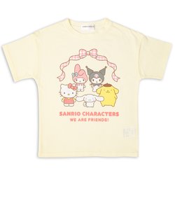 [キッズ]半袖プリントTシャツ　サンリオキャラクターズ クリーム