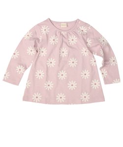 [ベビー]長袖　Tシャツ　総柄 ピンク