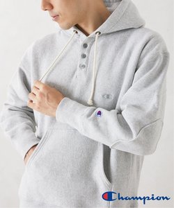 CHAMPION / チャンピオン 別注 R/W エルボーパッチ ヘンリーネックパーカー