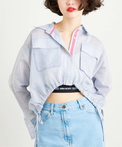 ANNA SUI NYC シアー配色ドロストショートシャツ　ANNY-367