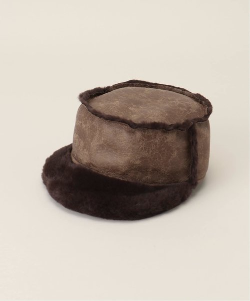 AWESOME NEEDS BELLBOY CAP_SHEARLING_BROW
