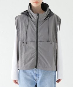 ANGLAN / アングラン Nylon Hidden Hood Crop Vest