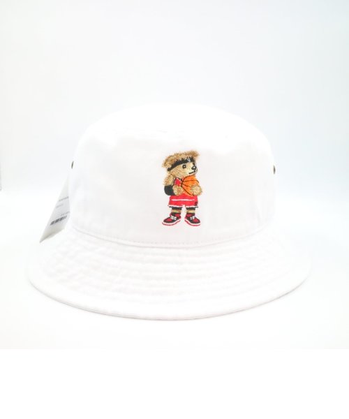 gifthat BEAR BUCKET HAT バスケ　ホワイトS/M