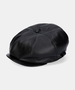 KANGOL Faux Leather Cap  BLACK