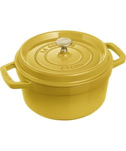 STAUB ピコ・ココットラウンド10㎝ シトロン*ブラスノブ