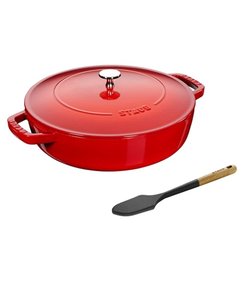 【期間限定】テーブルでも使いやすい！STAUB ブレイザー ソテーパン 26cmグレー セット*0156G