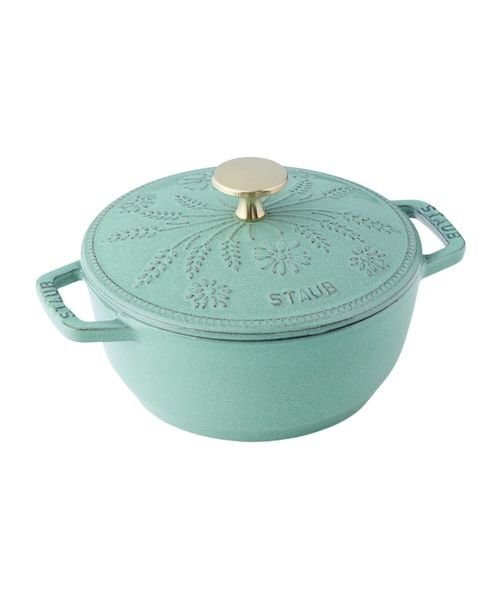 STAUB ストウブ パンプキン ココット 24cm バジルグリーン staub