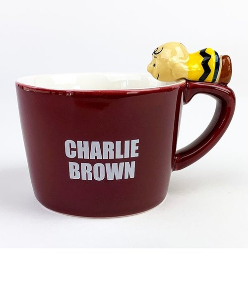 PEANUTS チャーリー・ブラウン フィギュア付きマグカップ チャーリーブラウン マグ コップ グッズ 陶器 レッド 