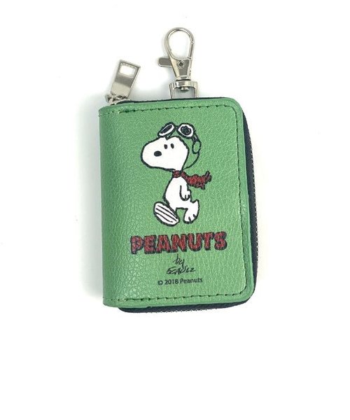 スヌーピー Peanuts スマートキーケース　スヌーピー　グリーン カー用品 グリーン 　 　