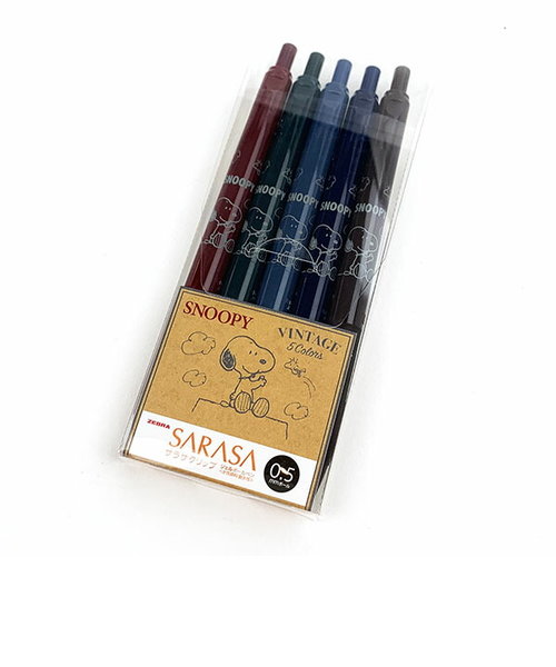 スヌーピー サラサビンテージカラー 5色セット SARASA レトロ ジェルペン 筆記用具