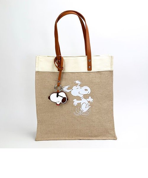 スヌーピー PEANUTS JUTE SQUAREBAG バッグ トート 通勤 通学