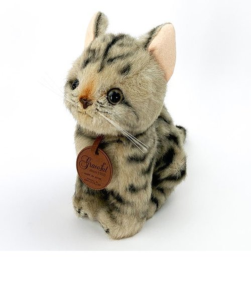 アメショー 猫 おすわりぬいぐるみ ブラウン グレイスフル インテリア用品 日本製 　 　