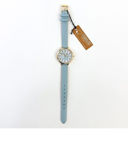 スヌーピー 水彩イラストウォッチ PEANUTS 腕時計 ブルー