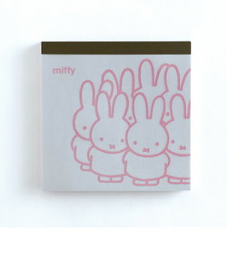 ミッフィー miffy メモパッド・スクエア グレー メモ帳 文房具 日本製