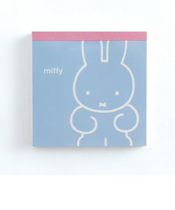 ミッフィー miffy メモパッド・スクエア ブルー メモ帳 文房具 日本製