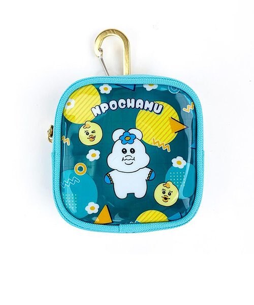 夏色小物】 クリームソーダ 四角 ピルケース 小物入れ ミラー付き 青  