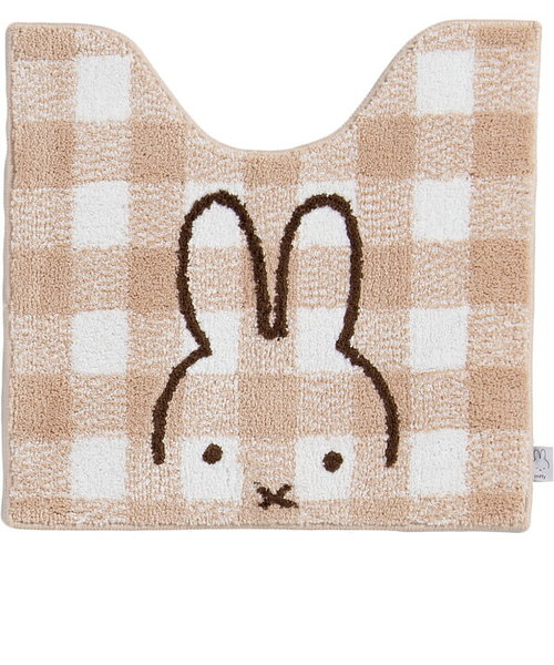 ミッフィー miffy チェックライン トイレマット ベージュ ポイントマット トイレ