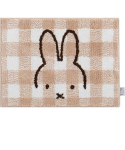 ミッフィー miffy チェックライン バスマット ベージュ バス用品 衛生用品