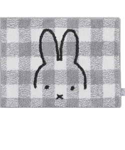 ミッフィー miffy チェックライン バスマット グレー バス用品 衛生用品