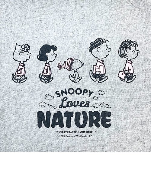 スヌーピー フラットトートバッグ グレー line 学校 オフィス PEANUTS