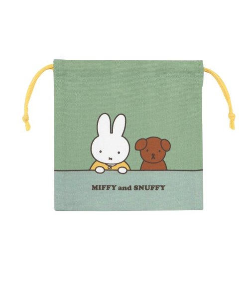 ミッフィー＆スナッフィー 巾着袋（グリーン） 小物入れ 文房具 miffy and snuffy 23AW 日本製