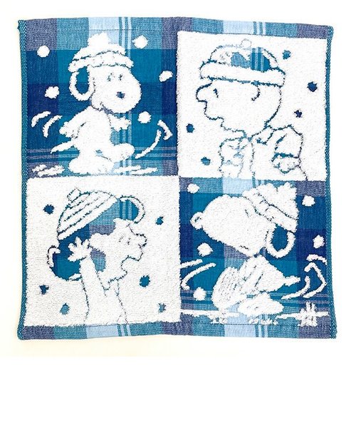 スヌーピー チャーリーブラウン ウォッシュタオル ブルー ハッピーシーズン 西川 日本製 今治 SNOOPY