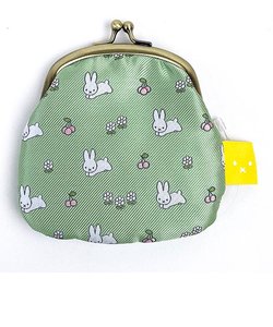 ミッフィー miffy ジャガードがま口財布 （うさぎ柄） グリーン ポーチ