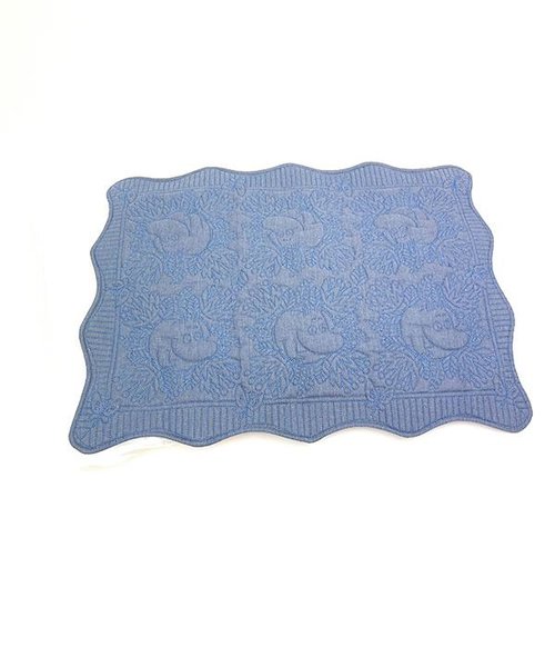 ムーミン キルティングブルー クッション インテリア 刺繍