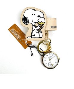 スヌーピー 巻付きキーチェーン ウォッチ ベージュ 時計 SNOOPY