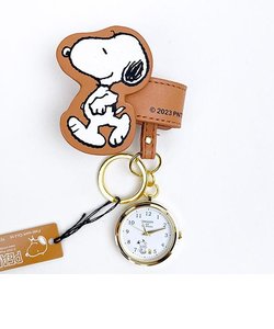 スヌーピー 巻付きキーチェーン ウォッチ キャメル 時計 SNOOPY