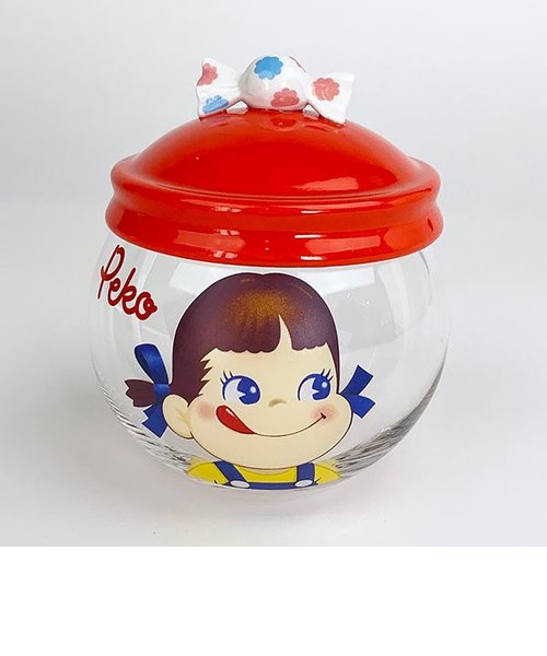 PEKO ペコちゃん Peko キャンディポット お菓子入れ キッチン 食器 ガラスポット ポット 飴 キャンディ ホワイト グッズ