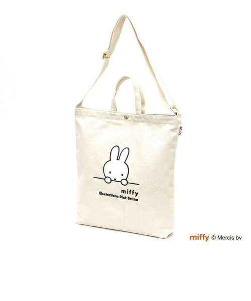 ミッフィー miffy 2WAY帆布トートショルダーバッグ フェイス ナチュラル