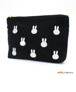 ミッフィー miffy モノグラム 帆布ポーチ フェイスブラック