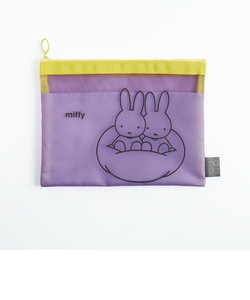 ミッフィー miffy メッシュフラットポーチ（purple） ポーチ 文具