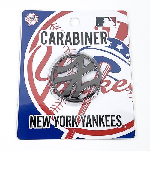 MLB ニューヨークヤンキース メタルダイカットカラビナ ブラック キーホルダー 野球グッズ メジャー 　