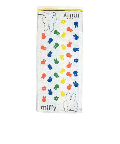 ミッフィー miffy フェイスタオル ストライプ柄 西川