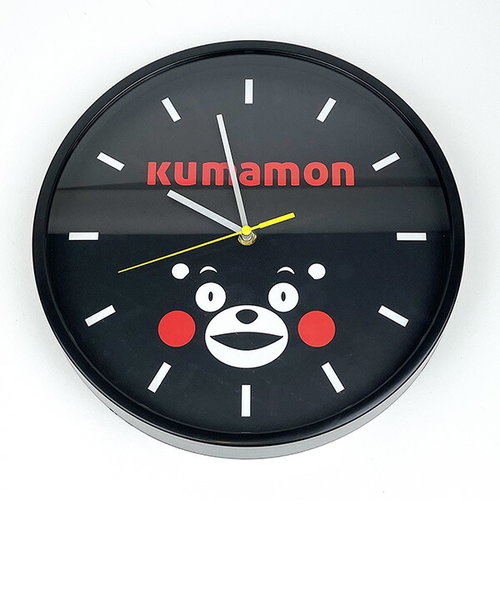 くまモン Kumamon 壁掛け時計 ブラック ウォールクロック