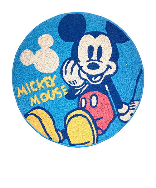 ディズニー ミッキーマウス ラウンドマット スマイルラウンド インテリア ブルー Disney