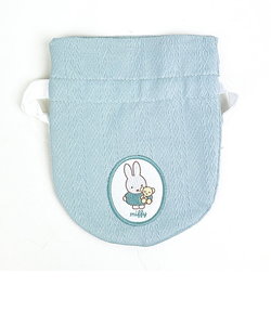 ミッフィー miffy 巾着袋(ブルー) ポーチ スプリングニットシリーズ