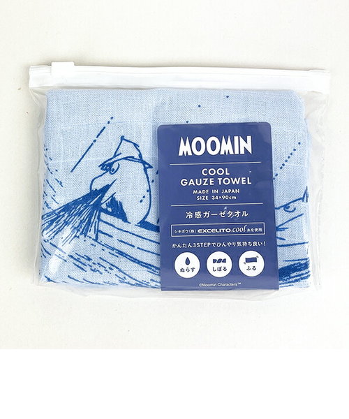 ムーミン 冷感ガーゼタオル ブルー 熱中症対策 サマー 日本製 MOOMIN
