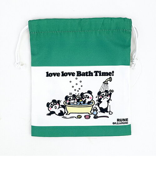 内藤ルネ 巾着 LOVE BATH TIME ポーチ 小物入れ