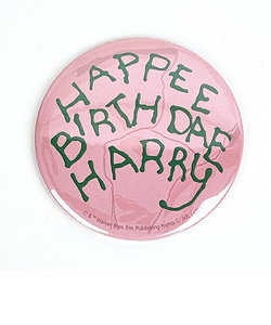 ハリーポッター バースデーケーキ缶バッチミラー (ピンク) Flapper 鏡  日本製