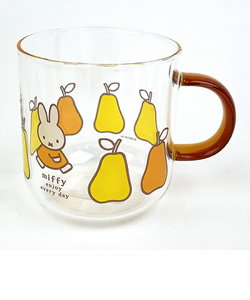 ミッフィー miffy カラーハンドル耐熱ガラスマグ（ブラウン・洋ナシ） コップ 食器 日本製