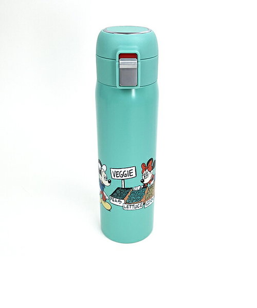 ディズニー ミッキー＆フレンズ ワンタッチストローボトル (グリーンワールド) 水筒 ランチ Disney