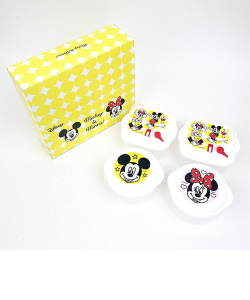 ディズニー ミッキー＆ミニー PT電子レンジ容器 4PC キッチン 日本製 Disney