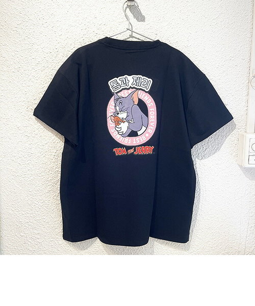 トムとジェリー ハングルシリーズ Ｔシャツ(ブラック) Lサイズ アパレル