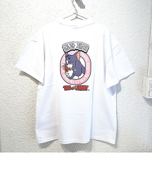 トムとジェリー ハングルシリーズ Ｔシャツ(ホワイト) Lサイズ アパレル