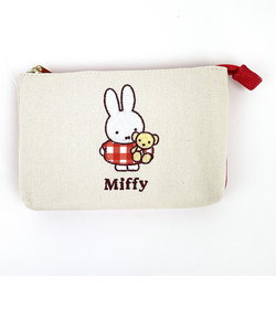 ミッフィー ワッペン3ポケットポーチ ギンガムシリーズ レッド miffy