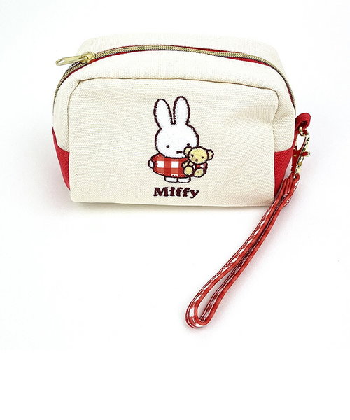 ミッフィー miffy ワッペンミニポーチ ギンガムチェック